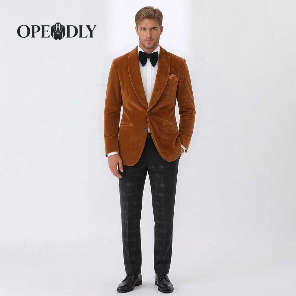 

OPEODLY Men's Slim Fit 3 Piece Tuxedo Suit One Button Blazer Jacket Vest Pants Set for Formal Wedding And Business Occasions