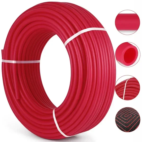 VEVOR 3/4' X 500Ft PEX-slang Zuurstofbarrière O2 EVOH Pex-B Rood Hydronic Stralingsvloerverwarming Verwarmingssysteem Pex Pipe Pex Tube (3/4