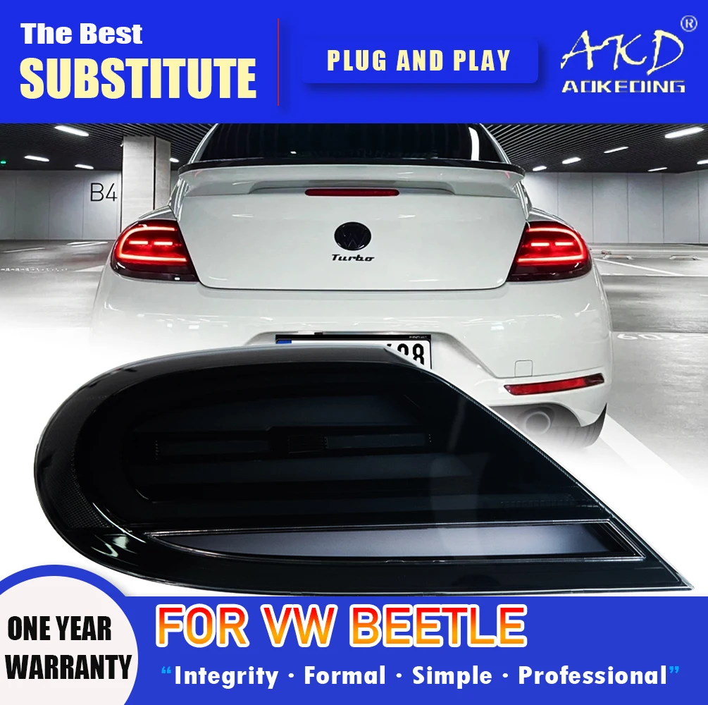 

Задний фонарь AKD для VW Beetle, светодиодный задний фонарь 2013-2021, Задний противотуманный тормозной сигнал поворота, автомобильные аксессуары