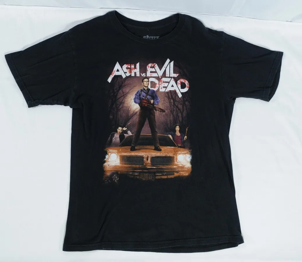 

Футболка Ash vs Evil Dead мужская среднего размера Starz Horror TV Show Chainsaw