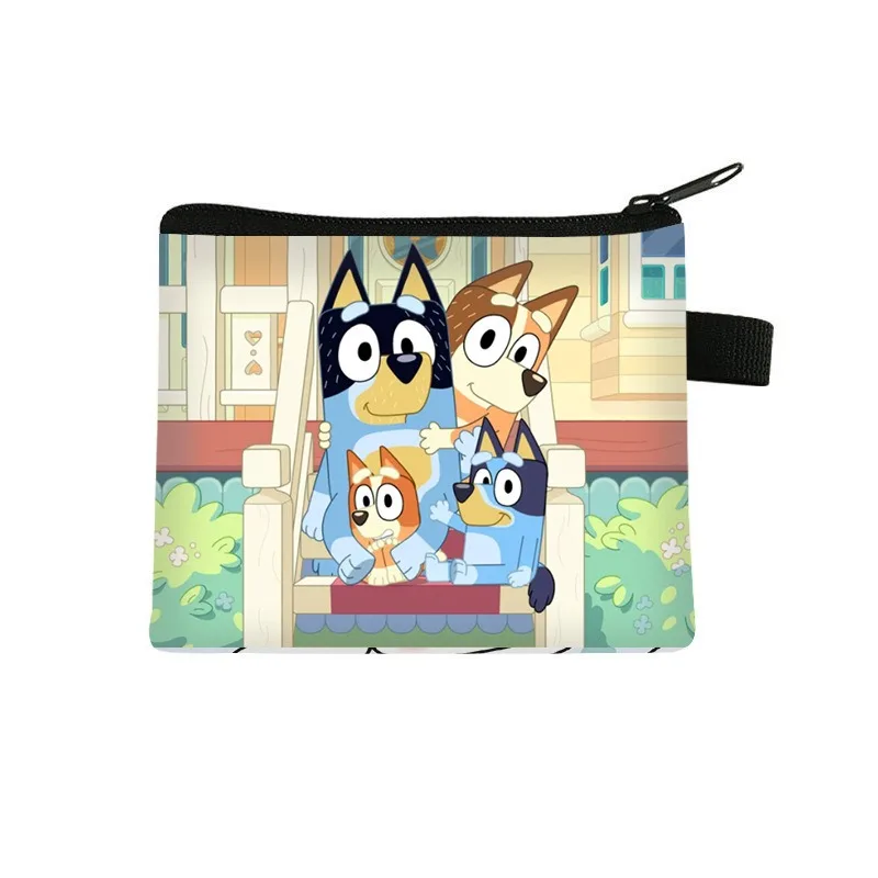 

New Bluey and Bingo Anime Wallet PU Leather Material Cartoon Card Bag Student's Key Bag Children's Coin Purse