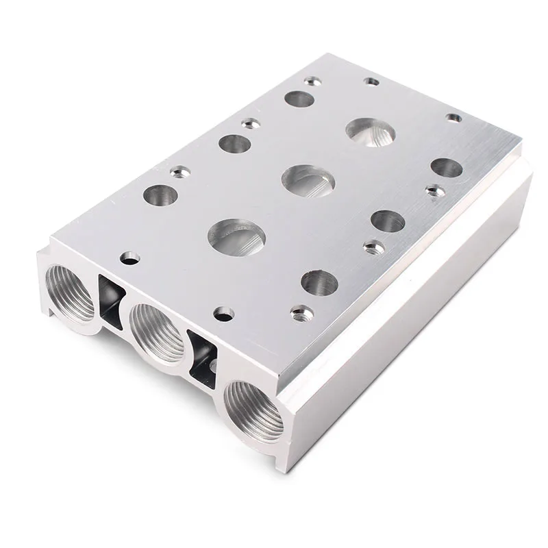 4V410-15 Solenoid Valve Base Manifold 400M Blind Plate Gasket 2-Position 5-Way 2/3/4/6/8/10/15F (With Screws/Gaskets)