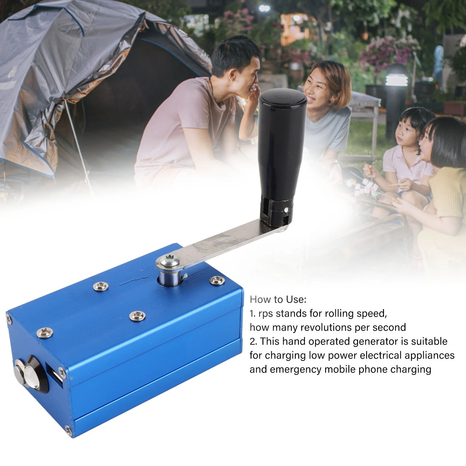 Hand Generator Crank High Power Phone  with COB Light for Emergency Survival Hand Generator Hand Generator Phone