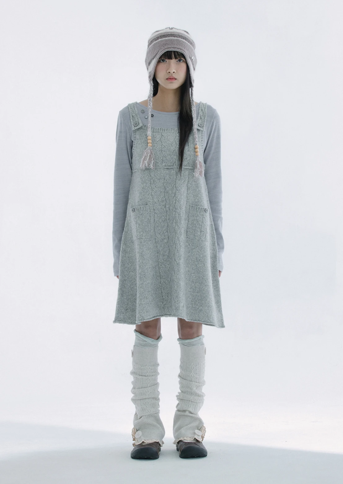 2025 New Autumn Korea Fashion Sweet Girl Knitted Sock Covers Elegant Casual Women Ruffles Knitting Leg Warmers Solid Color