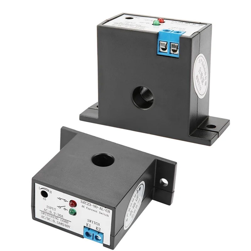 【Must-Haves】2X Current Sensing Switch Normally Open Current Sensing Switch Adjustable AC Current Isolation Monitoring SZC23-NO-A