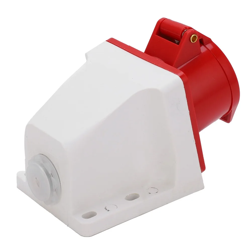 

4 Pin 16A Industrial Power Connector 3Phase 3P+E Industrial Plug Socket Rainproof IP44 Surface Mounted Socket