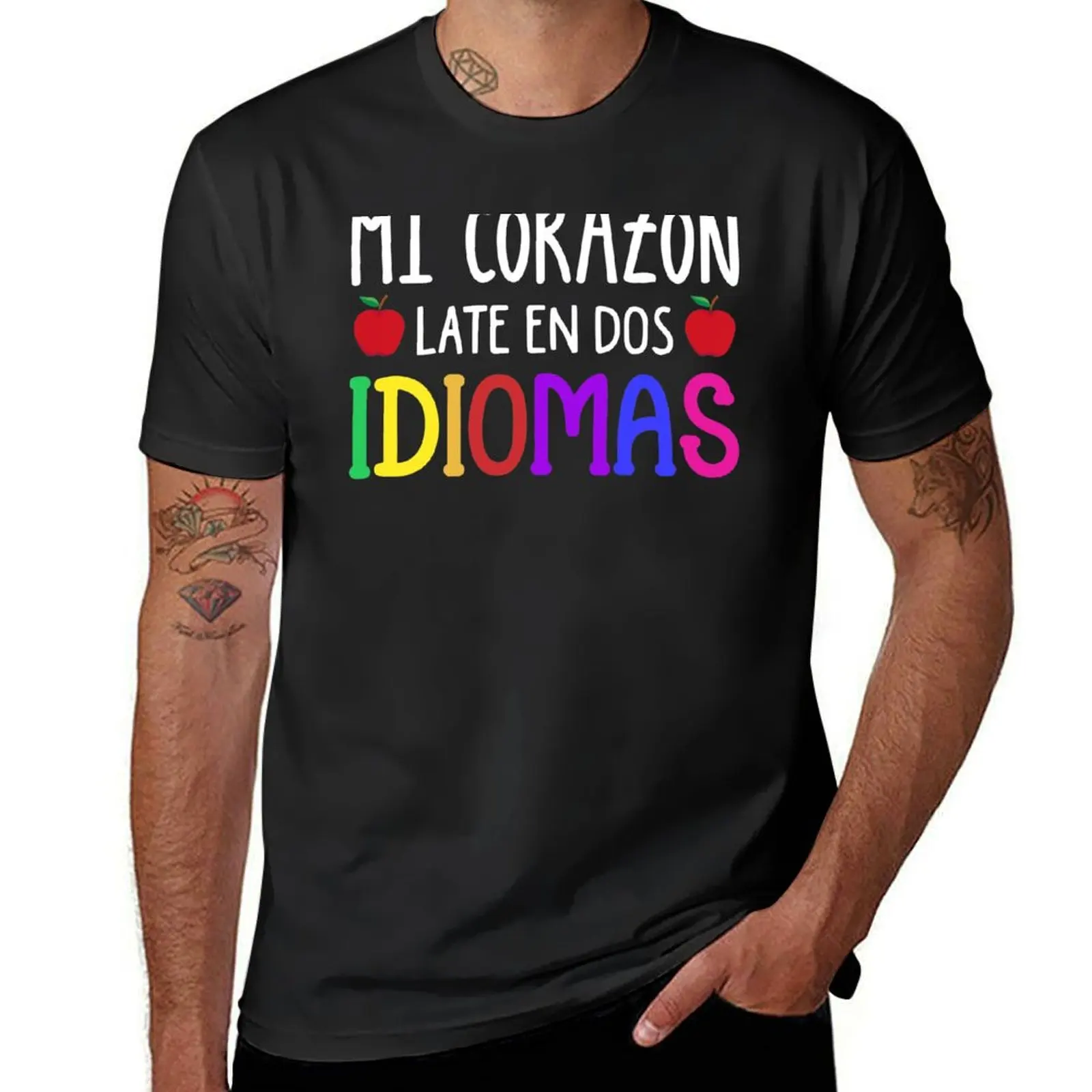 Bilingual Spanish Teacher Mi Corazon Late En Dos Idiomas T-Shirt shirts graphic tees Blouse plain white t shirts men