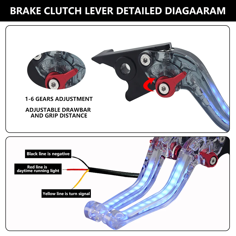 2025 Motorcycle Always-on Turn Signal Light Brake Clutch Lever For MONSTER 1200/S/R M1100/S/EVO Brake Lever Handle