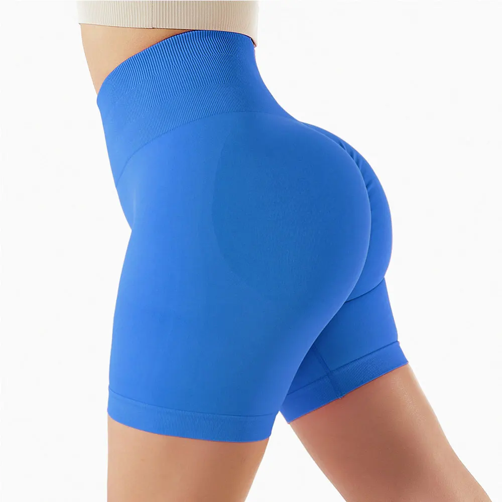 Seamless Fitness Shorts Women High Waist Push Up Shorts Gym Scrunch Butt Workout Sport Tights Pants Running Yoga Shorts