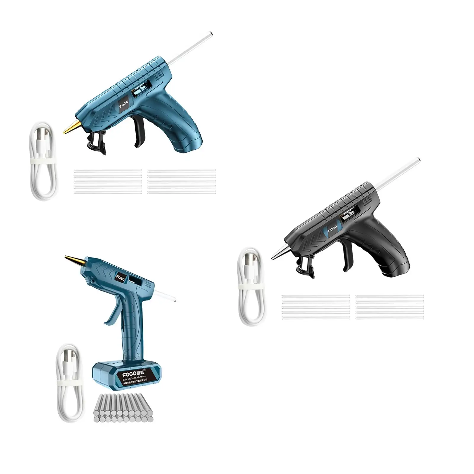 ปืนยิงกาวร้อนละลายพร้อมแท่งกาว 7 มม. แบตเตอรี่แบบชาร์จไฟได้สําหรับการปิดผนึกงานฝีมือ