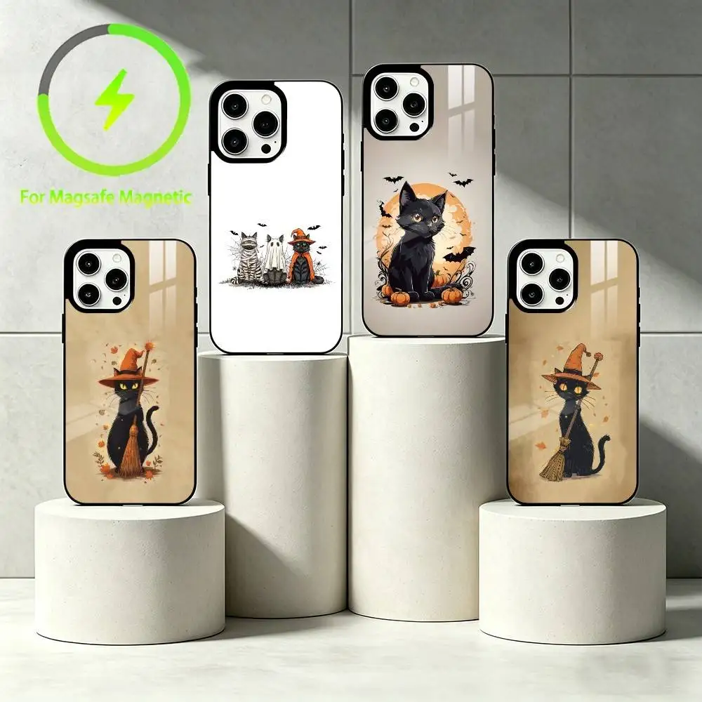 

C-Cartoon Halloween Phone Case For iPhone 17 16 15 14 13 12 Pro Max Plus for Mirror Wireless Magnetic Cover