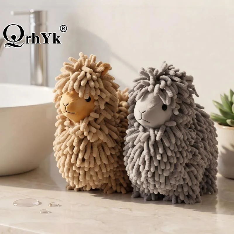 Cute Camel Shaped Chenille Hand Towel Super Absorbent Quick Dry Hanging Plush Towel For Bathroom Kitchen Household Use