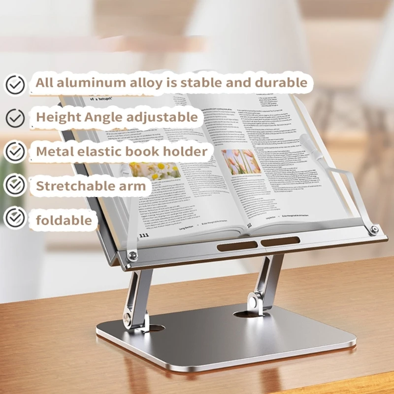 Aluminium leesboekenplank voor Pad Tablet Laptophouder Verstelbaar