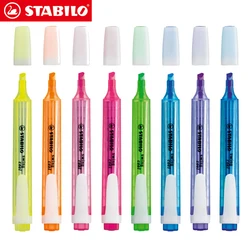 1pcs German STABILO Highlighter Marker 275 Pink Light Color Macaron Large Capacity Marking Pen Student Eye Protection Stationery