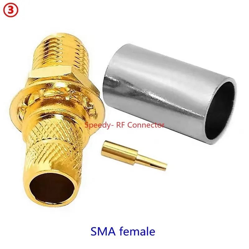 10PCS LMR240 Coaxial Cable SMA RPSMA Male Female Connector SMA Male Crimp for LMR240 RG59 RG8X Fast Delivery Brass RF