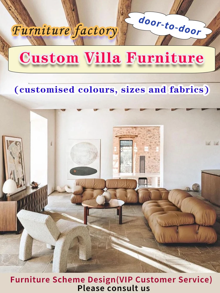 

Customized Whole house Furniture Custom Size Fabric Color Door To Door Variety Of Style Villa Furniture Matching Scheme Design