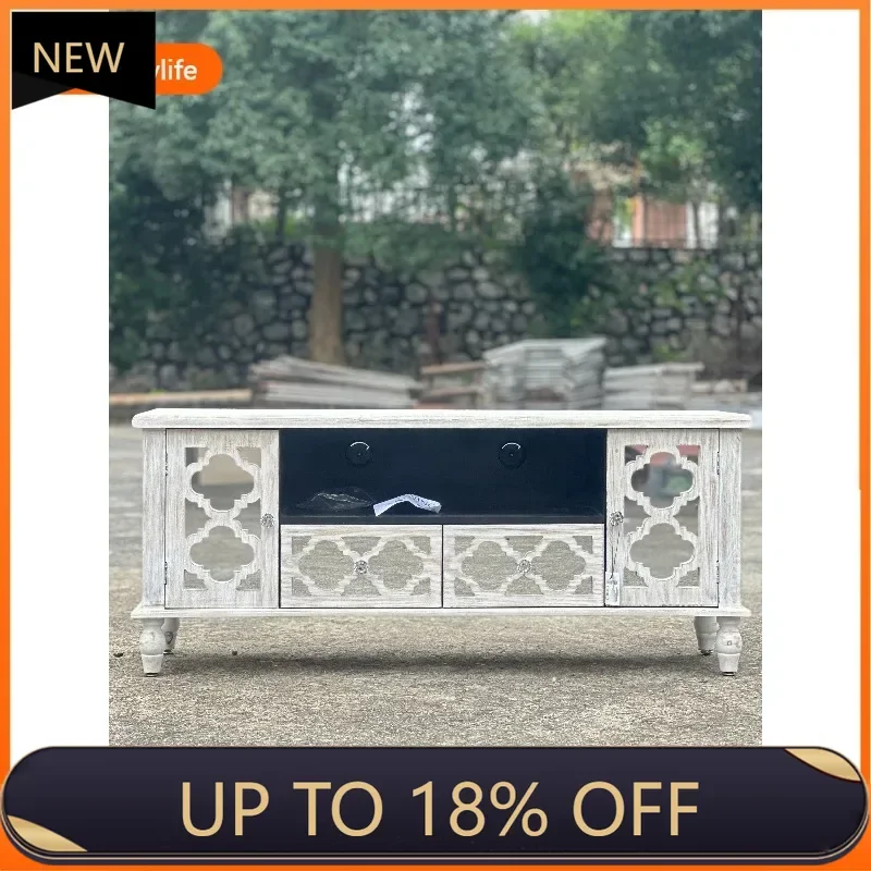 

P178 American Retro Carved Art Furniture 1.3m Long Cabinet Low Cabinet TV Cabinet