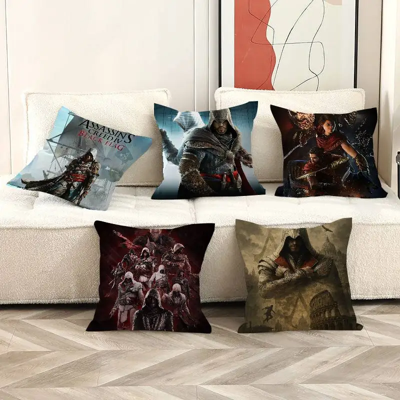 A-Assassins Creed Game Cushion Cover Car Throw Pillow Case For Sofa Car Christmas Gift 40x40cm 45x45cm
