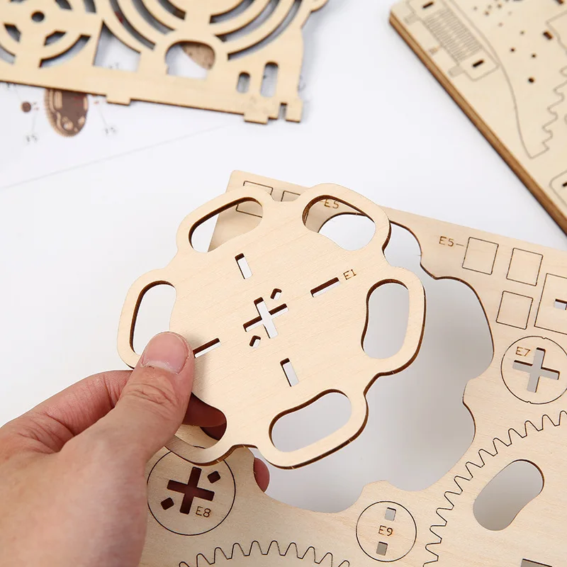 ชุดรางลูกแก้วไม้ 3 มิติ OUZEY Electric, ชุดประกอบโมเดลกลไก DIY สำหรับผู้ใหญ่และวัยรุ่น, ของเล่น STEM เพื่อการศึกษาและของขวัญ