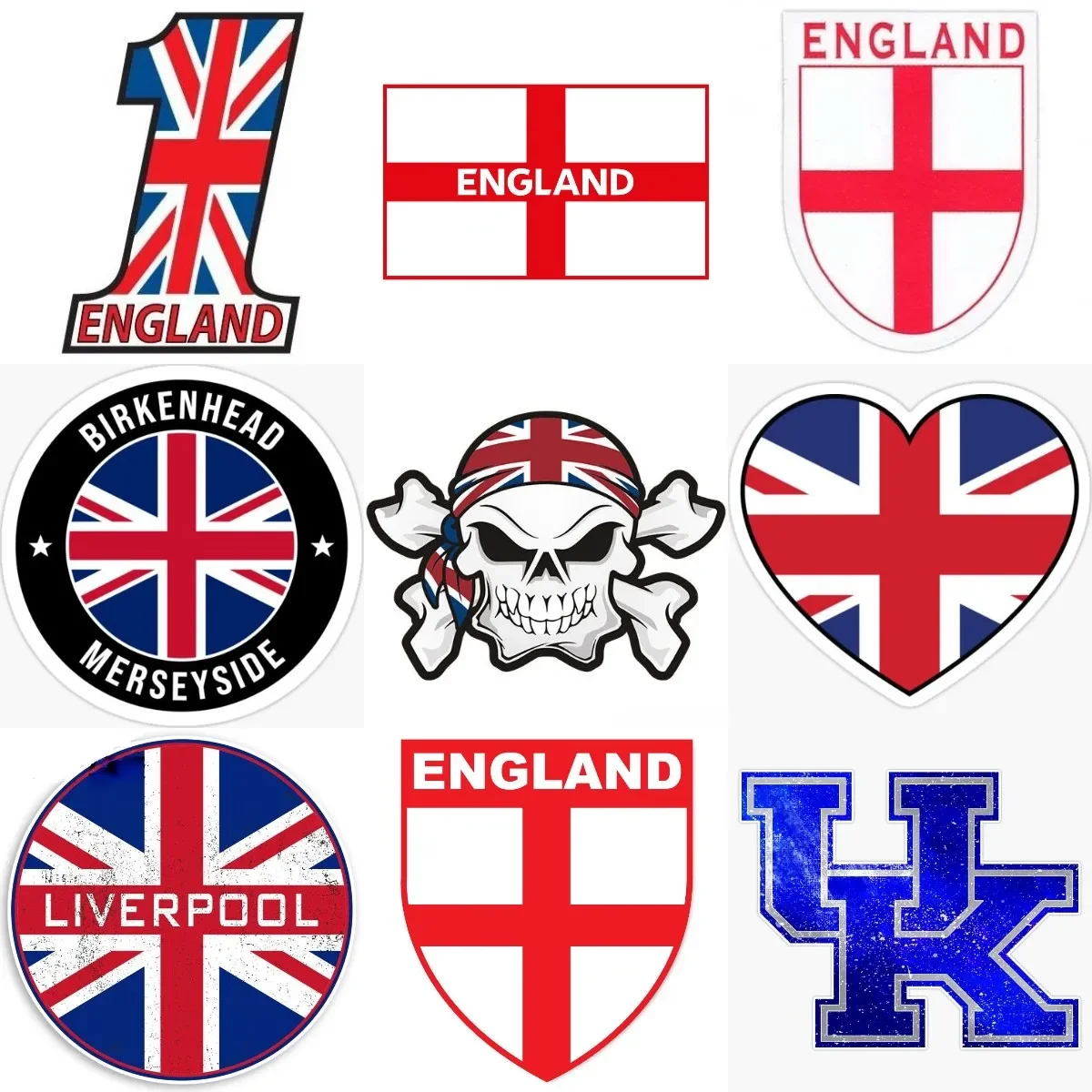 

England UK Flag Red Cross Flag PVC Sticker for Covered Scratch Decorate Window Truck Camper Car Motorcycle Bicycle Wall Room