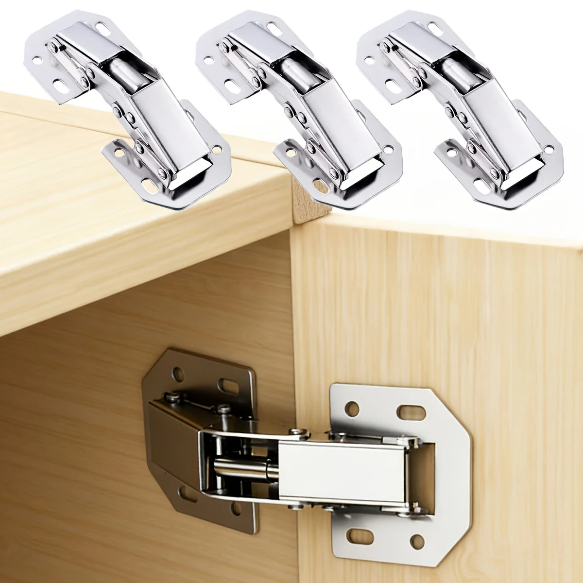 2Set 90 Degree Hidden Frog Hinges with Screws Easy Install Cabinet Door Hardware For Wardrobe Cupboard Furniture Repair