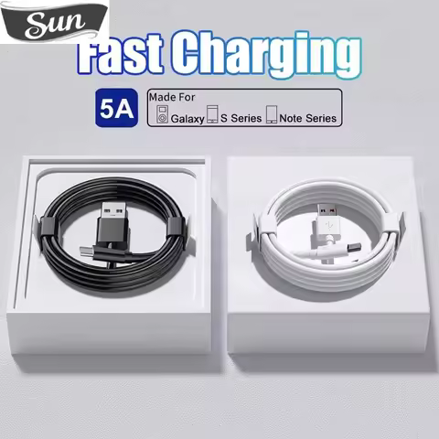 USB Cable For Samsung Galaxy S24 S23 S22 S21 S20 Ultra Plus USB Type C Fast Charging Charger Date Cable Black/White Accessories