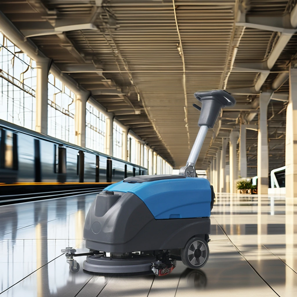 High Efficiency 25liter Water Tank Walk-Behind Floor Scrubber Sweeper Cleaning Machine