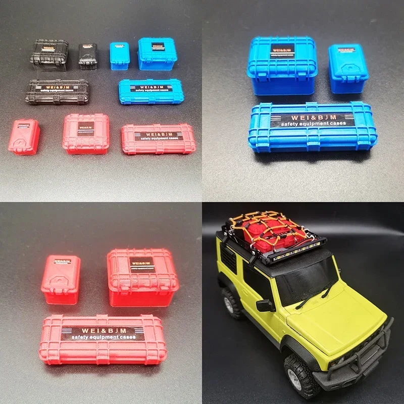 Scx24,90081, 00001, 002,005,006,グラディエーター1/24,rcクローラーツール用アクセサリー,3個用のシミュレートされた装飾ボックス