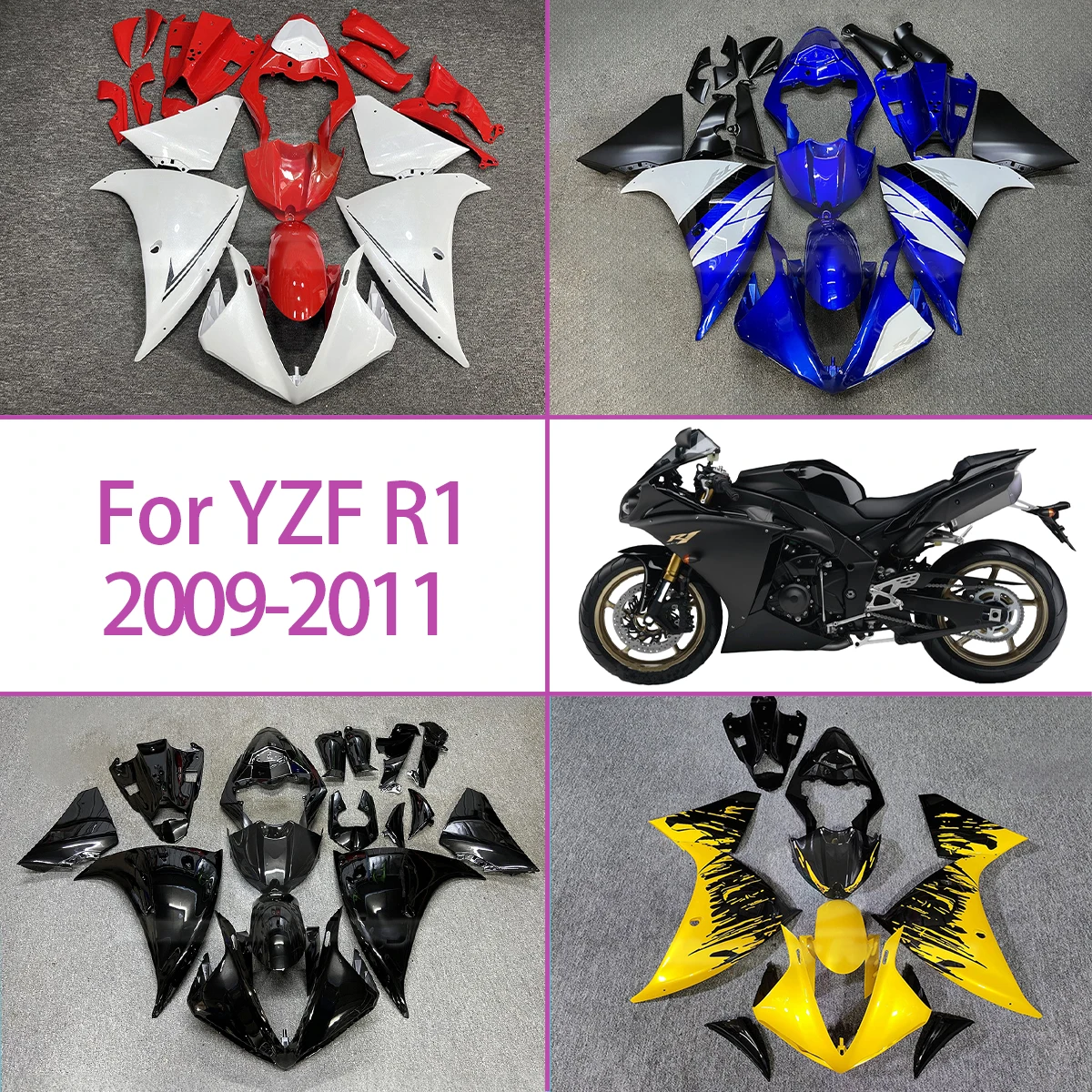 For 2009 2010 2011 Yamaha YZF R1 Custom Paint Style ABS Plastic Fairings 09 10 11 YZF R1 Motorcycle Body Fairing Kit