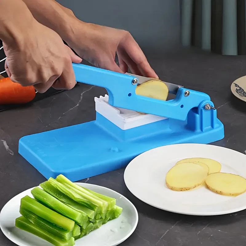 

Многофункциональный ручной слайсер синего цвета для дома: нож для фруктов, овощей, мясных рулетов. Легкое нарезание. Кухонный инструмент.