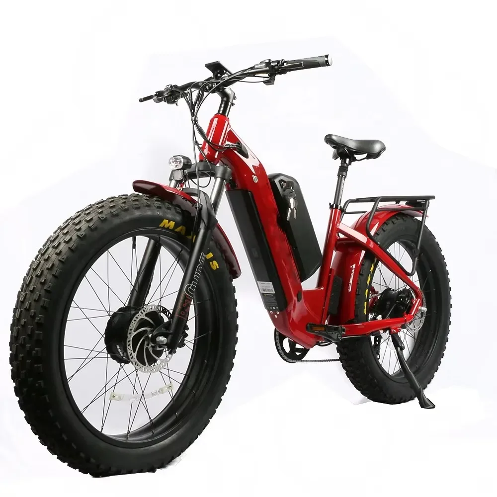 NEW e-bike Electric Bicycle 48V 2000W Ebike 16Ah Battery Dual Motor Full Suspension Fat Tire Mountain Electric Bike