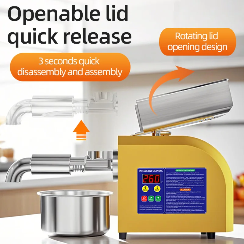 Oil Press New Automatic  Machine Commercial Home cold Oil Extractor Expeller Presser flaxseed Sunflower Oil