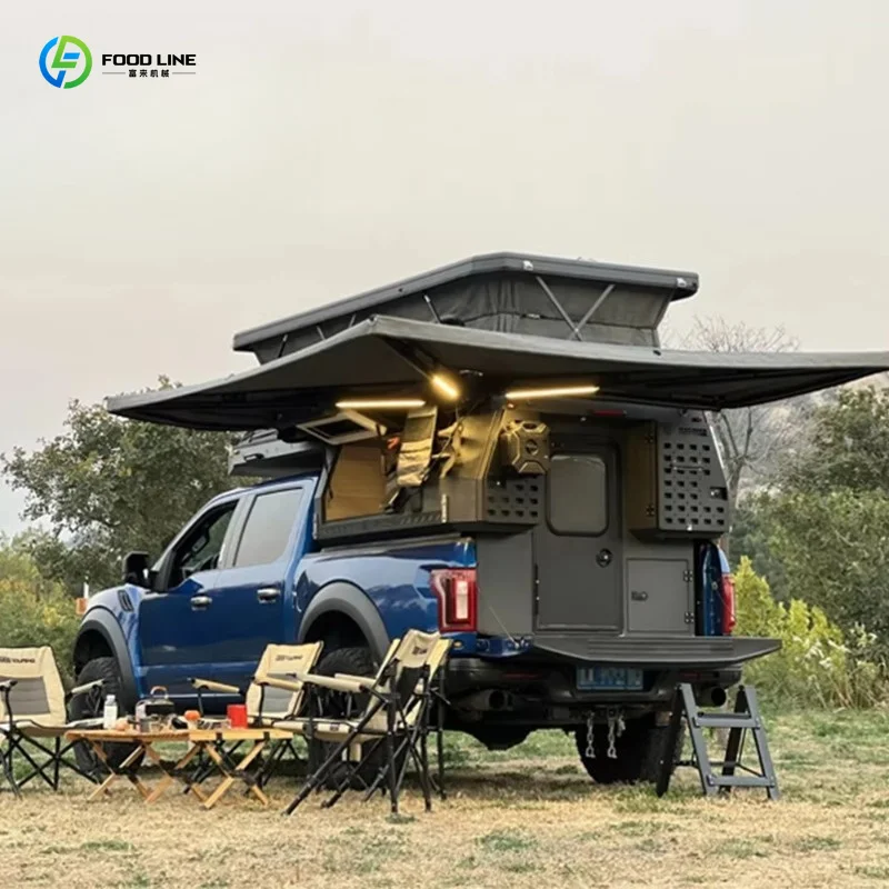 Customized 4X4 Aluminum Off-Road Pickup Camper Detachable Canopy Sliding Lightweight Foldable Waterproof