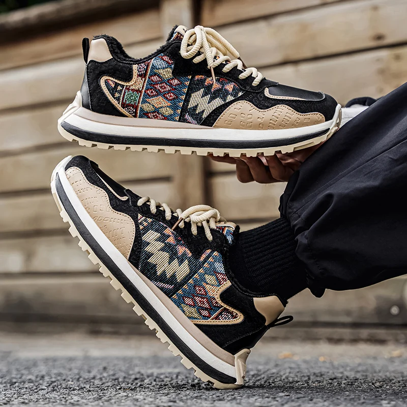 

2025 New large size men's casual shoes Fashion platform comfortable men's sneakers breathable running Sports shoes for men 39-44