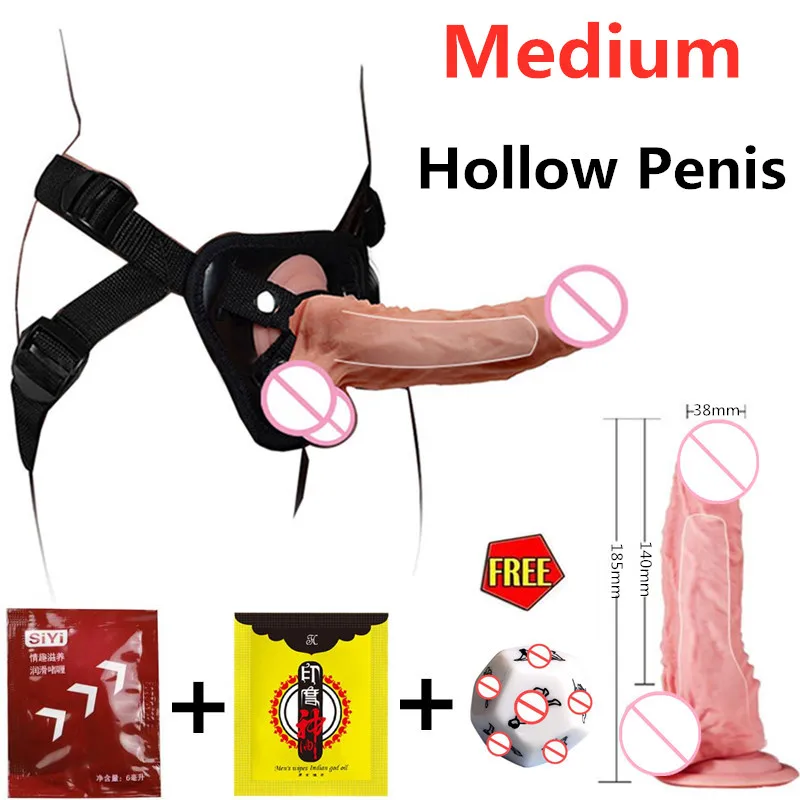 Penis Realistic Dildos Strap On Hollow Dildo Panties Harness For Male Gay Vibrator Adult Sex Toy Woman Lesbian Masturbator