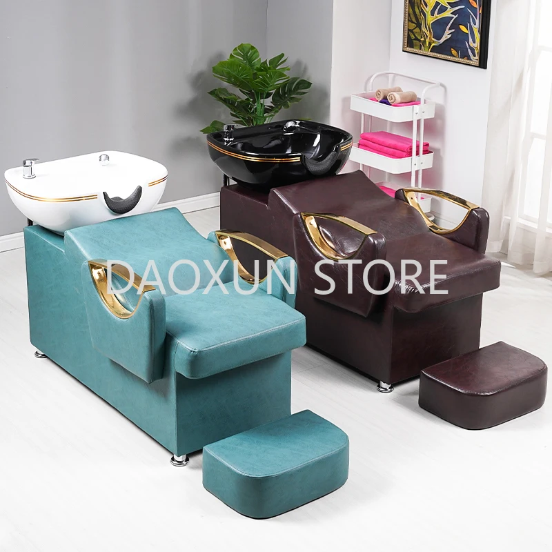 Luxury Massage Shampoo Chair Hair Salon Head Spa Sink Hair Wash Chair Minimalistic Lettino Massaggio Salon Equipment MQ50SC