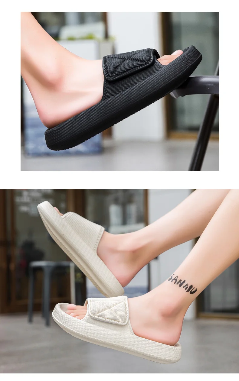 Sommerliche neue Pantoletten für Herren und Damen in Übergrößen, atmungsaktive Klettverschluss-Slipper für Paare, modische und vielseitige Sandalen mit dicker Sohle – Detail 10