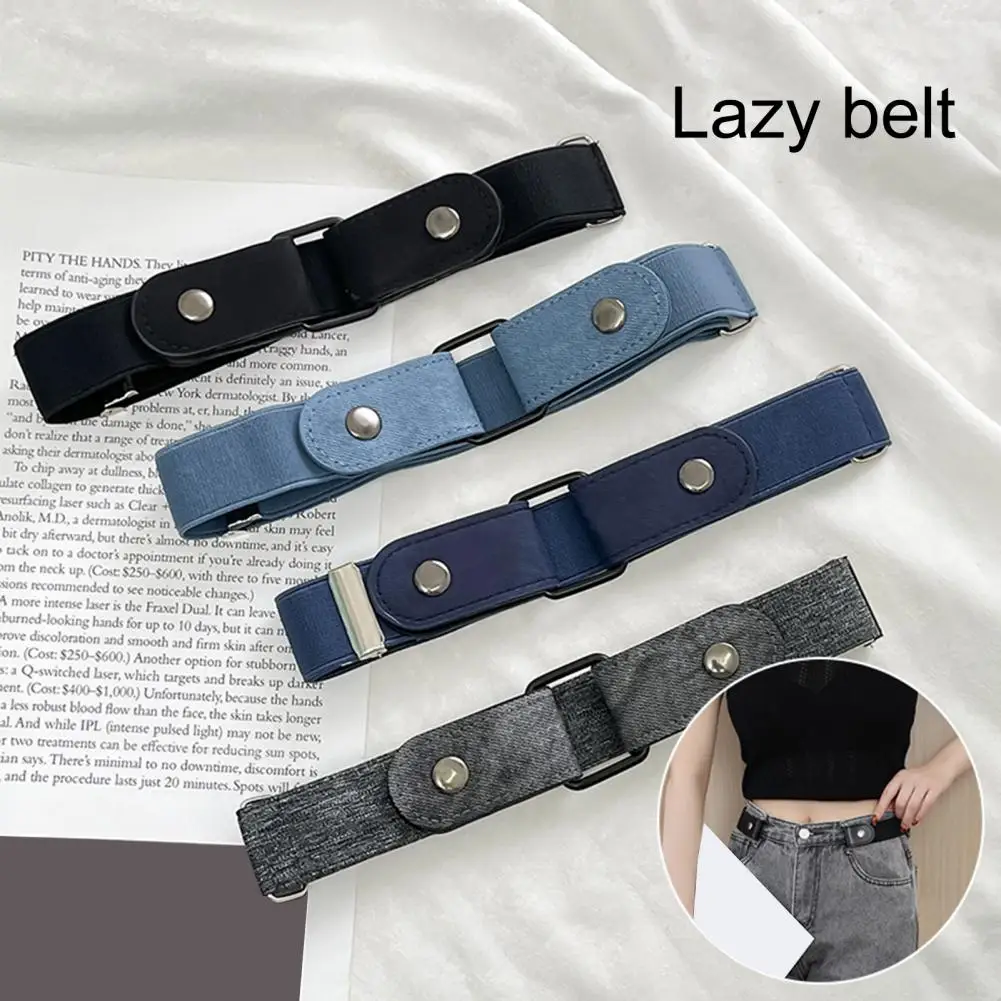 New Adjustable Stretch Elastic Waist Band Invisible Belt Buckle-Free Belts for Women Men Jean Pants Dress No Buckle Easy To Wear