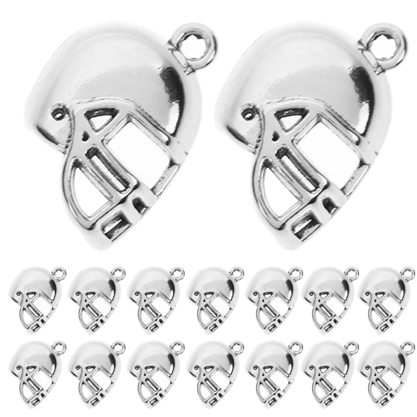 

50pcs Football Charms Diy Jewelry Making Accessories Pendant Earring Keychain Ornament Zinc Alloy Shiny Oil Drop Effect