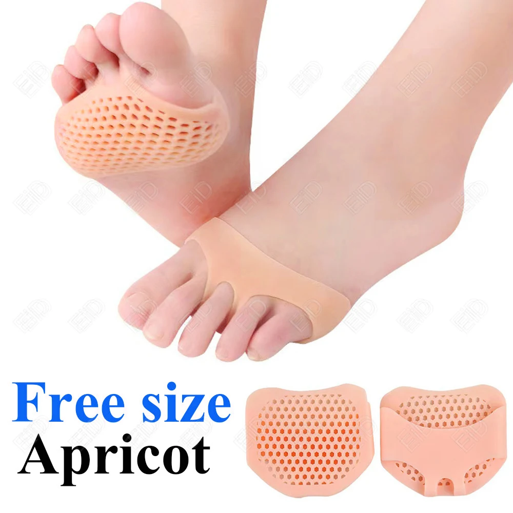 Silicone Gel Half Insoles for Metatarsal Forefoot Pain Relief Shoe Pads Ball of Foot Cushions For Hallux Valgus Corrector Socks