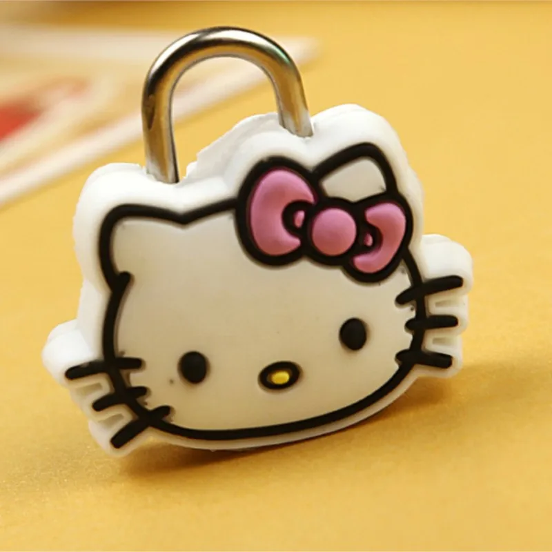 Sanrio Hello Kitty Doll Lock Metal Mini Padlock Creative Cute Cartoon Safety Student Anti-Theft Luggage Lock Children Gift