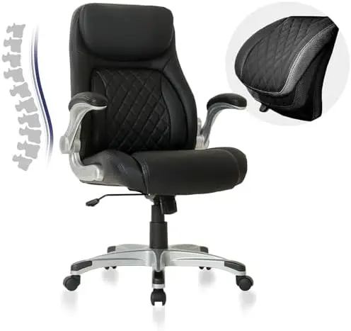 Ergonomic Office Chair, Adjustable Lumbar Support, High Back Gaming Chair, Black