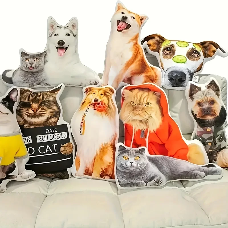 Personalized Custom Pet Photo Pillow Dog Cat Stuffed Cushion Custom Picture Pillow Pet Memorial Gift Home Sofa Decoration