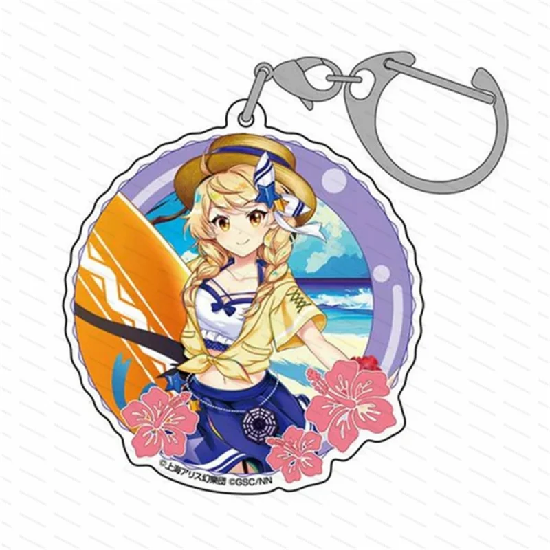 6 سنتيمتر Touhou مشروع أنيمي Yuyuko ماريسا Suika لطيف تأثيري سلسلة مفاتيح مصنوعة من الأكريليك المدرسية قلادة جمع المجوهرات Firend الهدايا