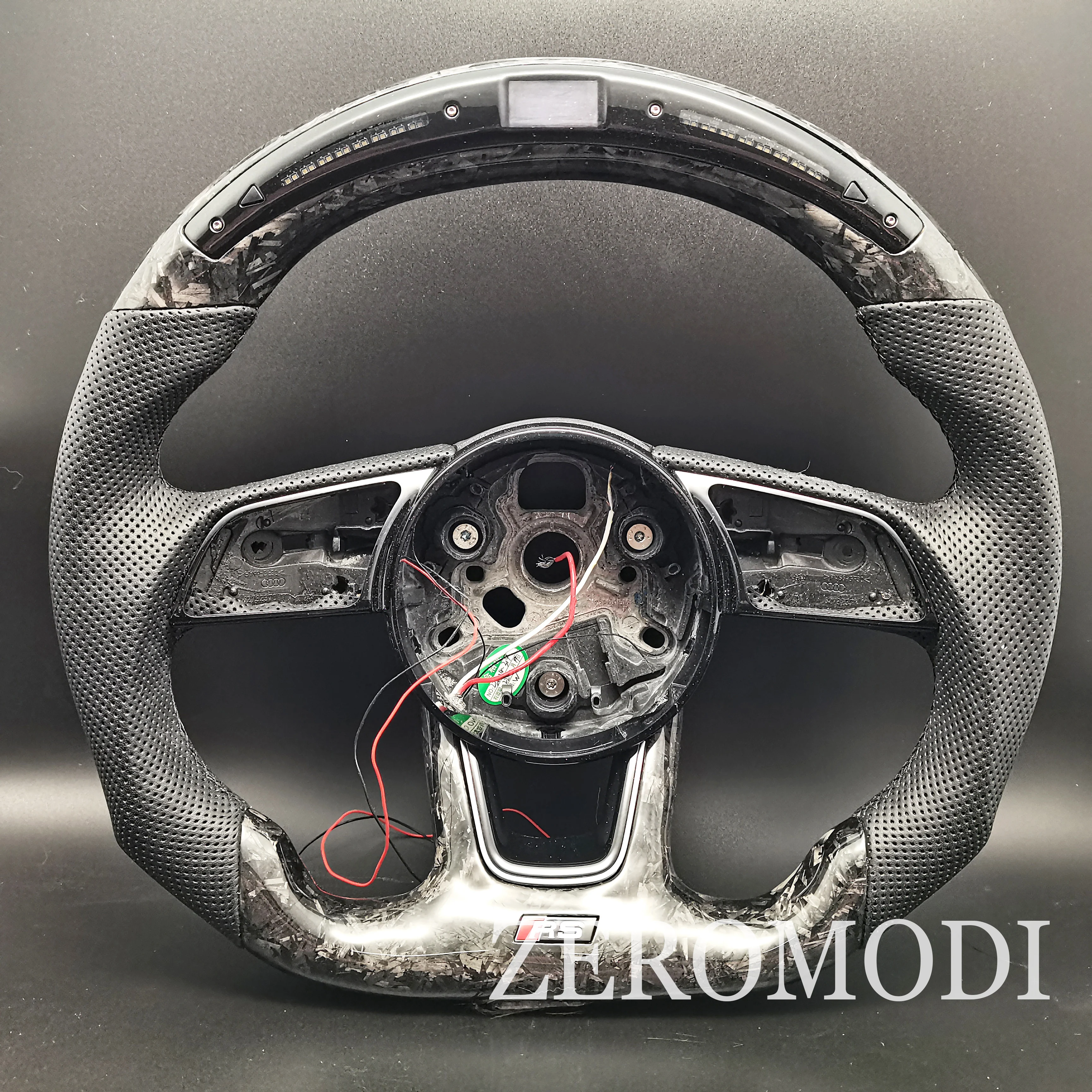 

LED Forged Carbon Fiber Steering Wheel Perforated Leather Fit For Audi RS3 RS4 RS5 S3 S4 S5 A5