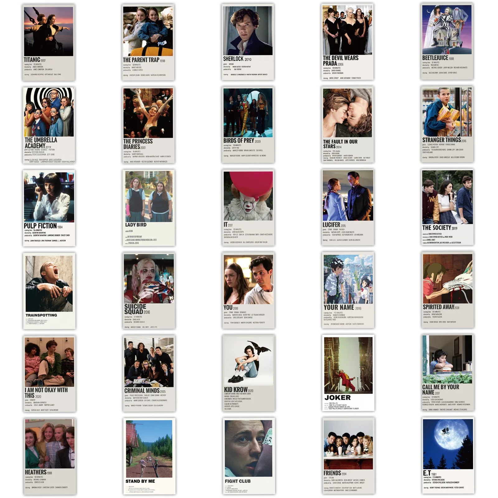 ملصقات نمط ملصقات الأفلام الكلاسيكية ، تصنعها بنفسك ، سكرابوكينغ ، هاتف ، أمتعة ، لوح تزلج ، ديكوري ، ملصقات مقاومة للماء ، 64: