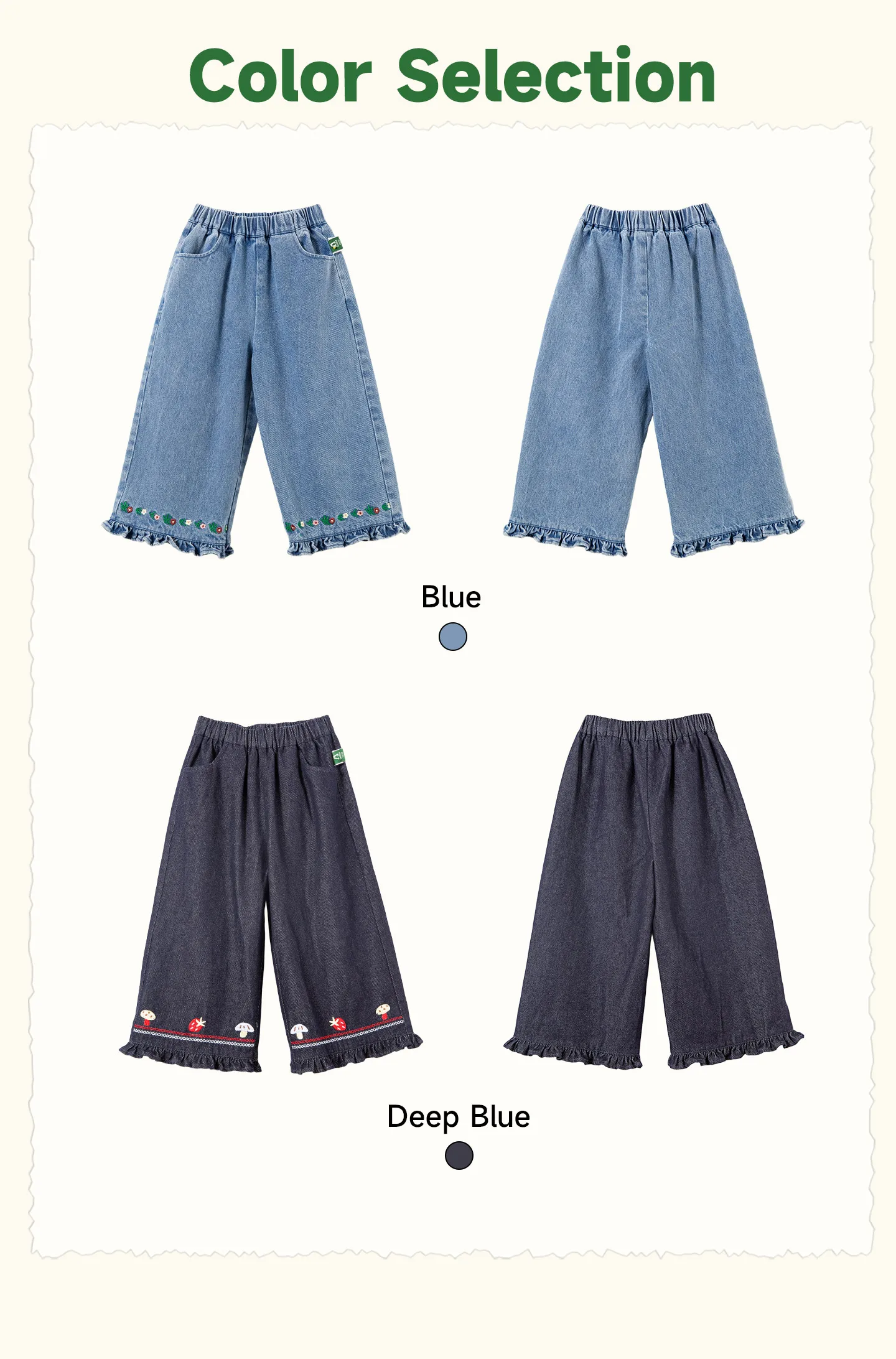 Amila 2026 Herbst Neue Kinderjeans aus reiner Baumwolle, gewaschen, Vintage, weites Bein, modisch, lässig, bequem, weiche lange Hose für den täglichen Gebrauch. – Detail 6