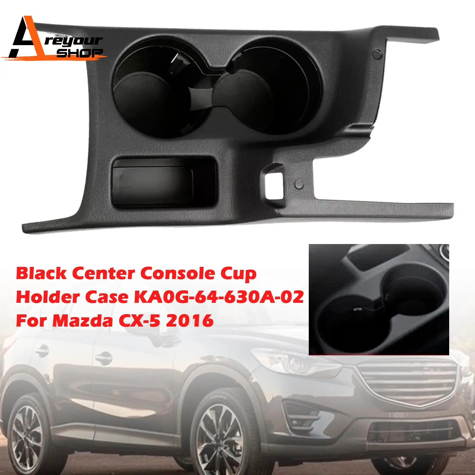 

Areyourshop черный чехол-подстаканник на центральной консоли KA0G-64-630A-02 для Mazda CX-5 2016