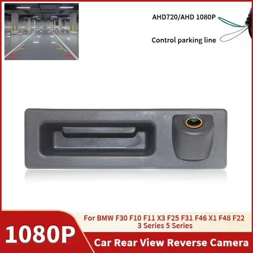 Cámara de visión trasera para vehículo AHD 1080P, resistente al agua, HD, visión nocturna, para BMW 5 series F10 F11 3 series F30 F31 F32 X3 F25