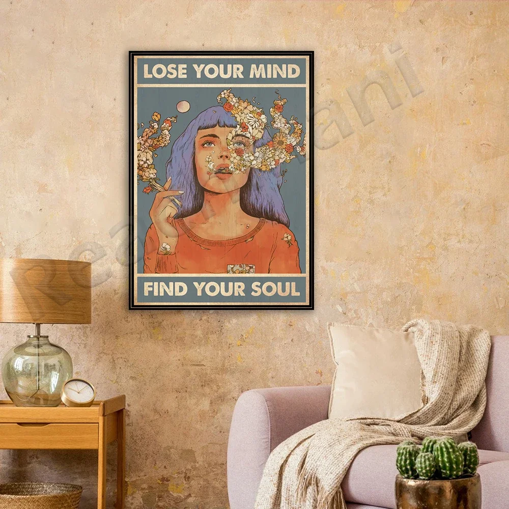 Lose Your Mind Find Your Soul Poster, Stoner Decor, Hippie Poster, Marijuana Art, 420 Art, Marijuana, Hippie Art, Weed